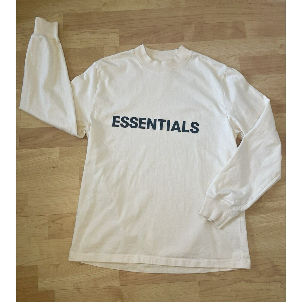 Fear Of God Essentials Men’s Long Sleeve Tee Buttercream Size XS - Picture 4 of 9